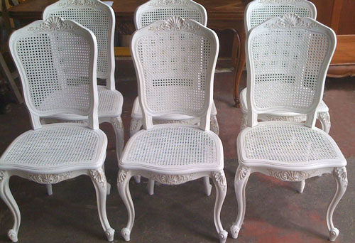 set of 6 cane chairs